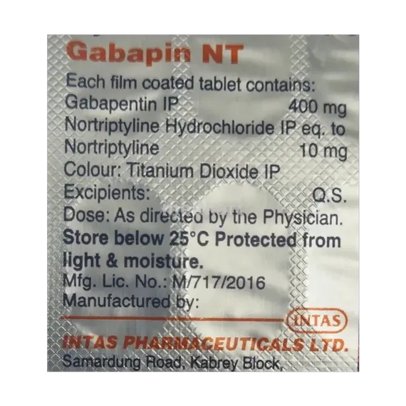 gabapin nt 400mg tablet 15's
